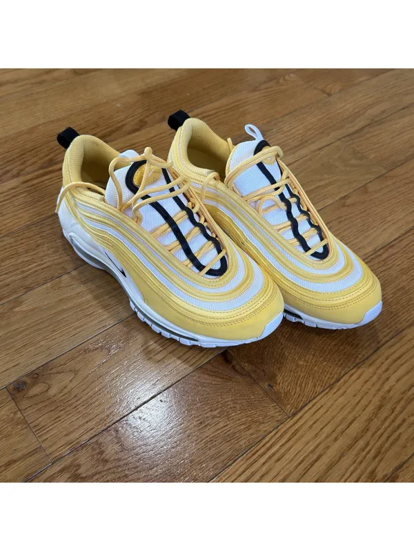 Size US 8 Wmns Nike Air Max 97 Topaz Gold White Taxi Sneakers Trainers 921733 - Image 12