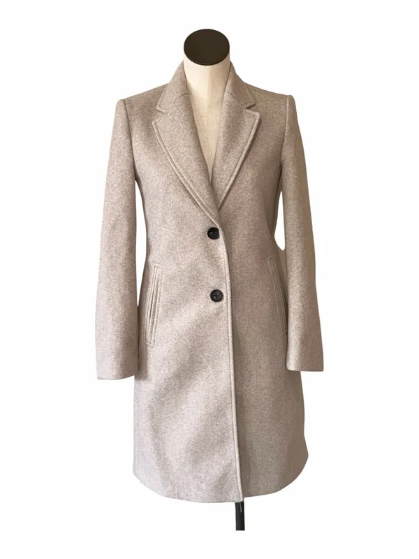 NWT ZARA Beige Taupe Tailored Outerwear Long Coat XS - Image 2