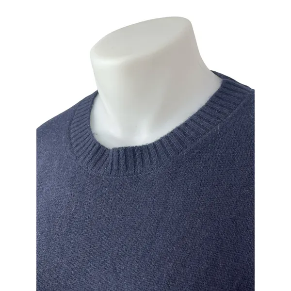 Parke Womens Navy Blue Wool Cashmere Long Sleeve Crew Neck Sweater Top Size L/XL - Image 3