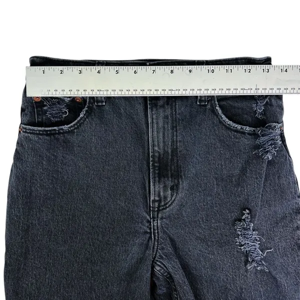Abercrombie The 90s Straight Ultra High Rise Black Distressed‎ Jeans Size 4 / 27 - Image 5