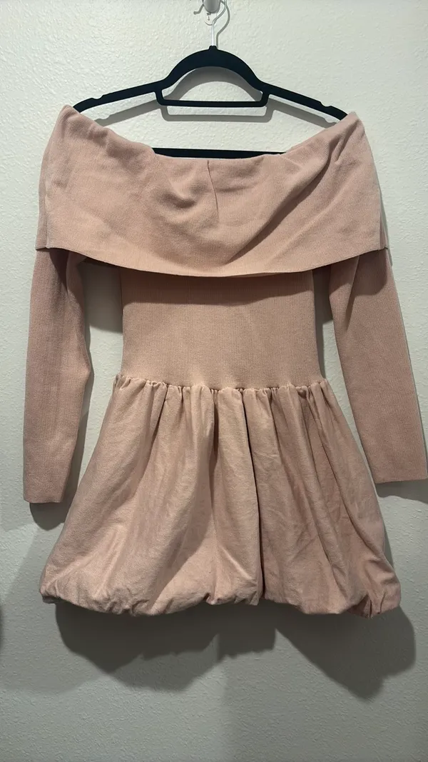 Off the shoulder bubble dress Pink - Image 3