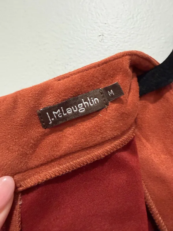 J. McLaughlin Rust Faux Suede Sleeveless Sheath Dress Size Medium - Image 8