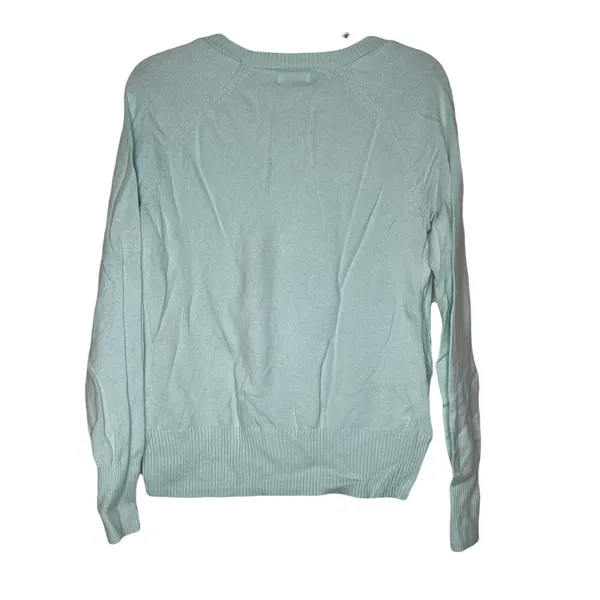 Old Navy Womens Sweater Size Medium Teal Cotton Crew Neck‎ - Image 5