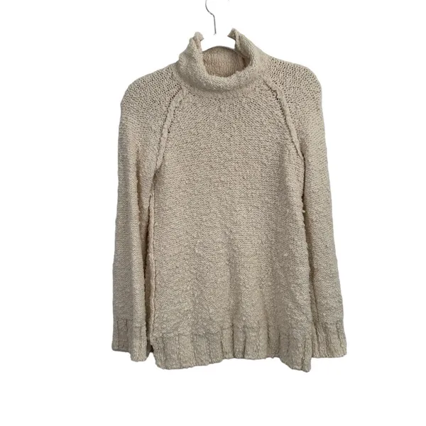 Moth Anthropologie Juliette Cream Turtleneck Chunky Knit Sweater Womens‎ XS - Image 2