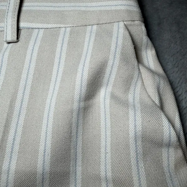 New 7 For All Mankind Womens Size 6 Beige Striped Wide Leg Trouser Pants Work - Image 13