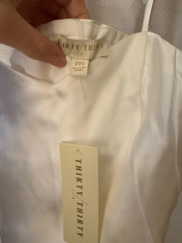 White satin mini dress Size M - Image 3