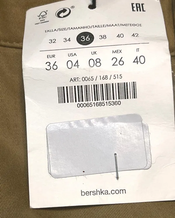 Bershka NWT Tan Cuffed Ankle Cropped Trouser Pants - Image 9
