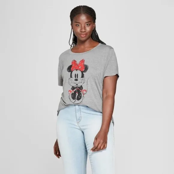 Minnie Mouse Disney Gray Short Sleeve T Shirt S - Image 2