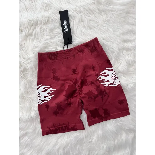 Civil Regime Blush Red Reaper Wash Kelly Seamless Shorts Size XS - Image 4