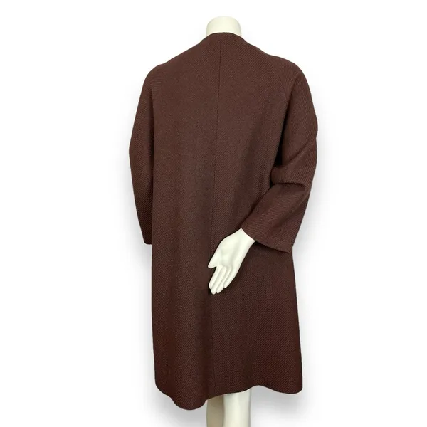 Vintage 60s Meier &‎ Frank Brynwood Coat Women Brown Retro Boxy Mod Union Label - Image 2