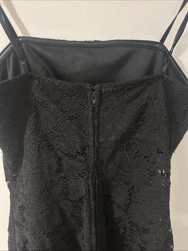 miami Black Lace Spaghetti-Strap Mini Dress - Image 4