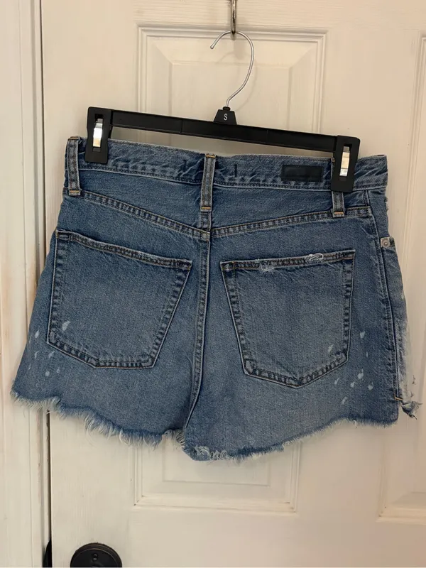 Abercrombie & Fitch Distressed Patchwork Button Fly Denim Shorts - Image 6
