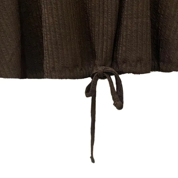 Zara Brown Contrast Button Blouse M - Image 5
