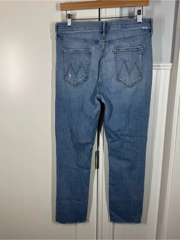 Mother The Mid Rise Dazzler Ankle Fray Weekend Kitten Jeans size 33‎ - Image 5