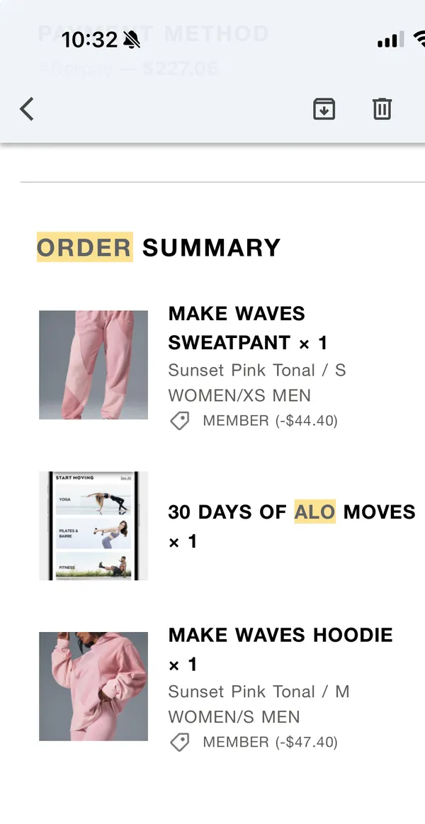 Alo yoga make waves set - Image 2