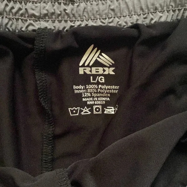 RBX gray and black running athletic shorts, size large - Image 3