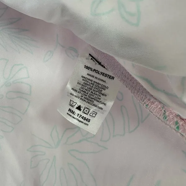 Reel Life size Medium long sleeve outdoor‎ sun boat shirt pink green floral - Image 6