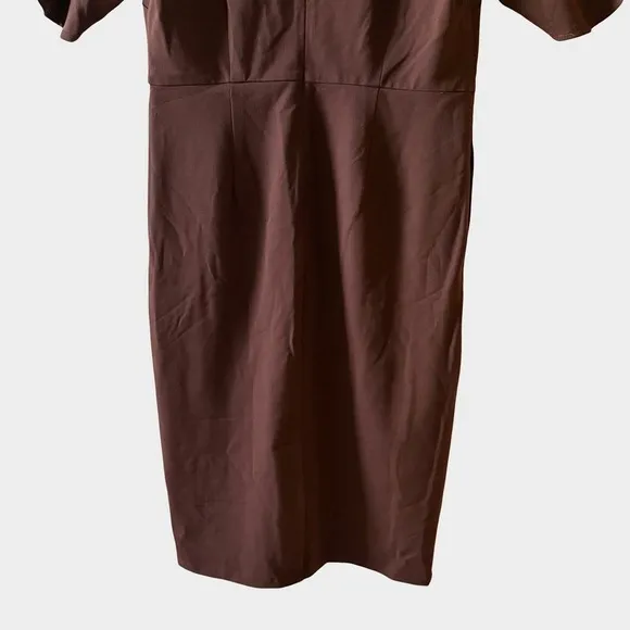 Universal Standard Moriah Brown V-Neck‎ Twill Dress Size 2XS (6-8) Minimalist - Image 8