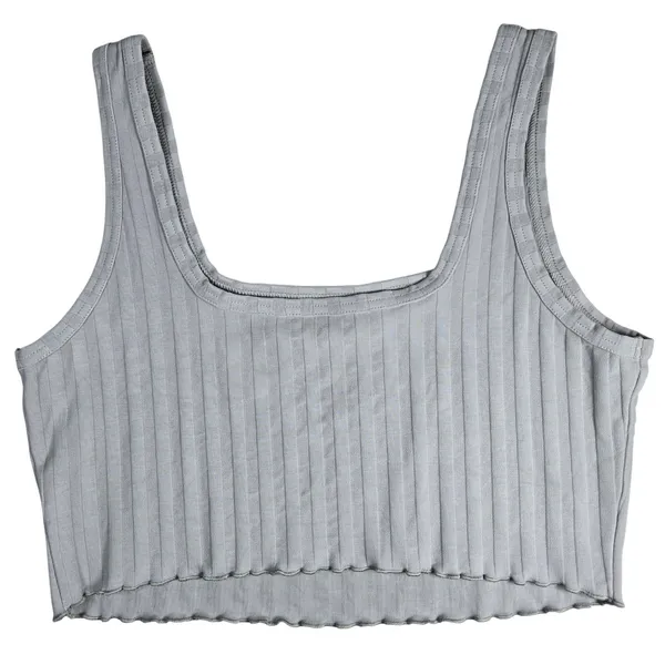 OFFLINE by Aerie OG Original Ribbed Crop Tank Top Grey‎ Large 7967001811 - Image 2
