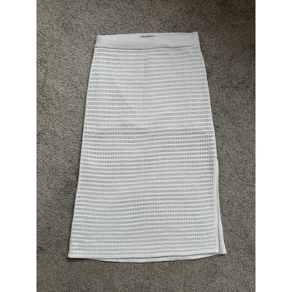 Everlane The Crochet Knit Skirt In Cream White Medium Organic Cotton - Image 4