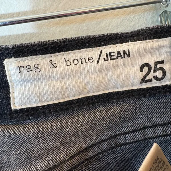 Rag & Bone Dre Capri Slim Boyfriend Jeans Concrete Grey Raw‎ Hem Size 25 - Image 5