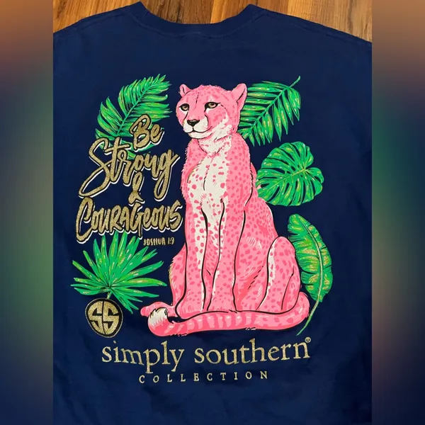 Simply Southern Strong and Courageous Women's Short Sleeve T-Shirt, large - Image 4