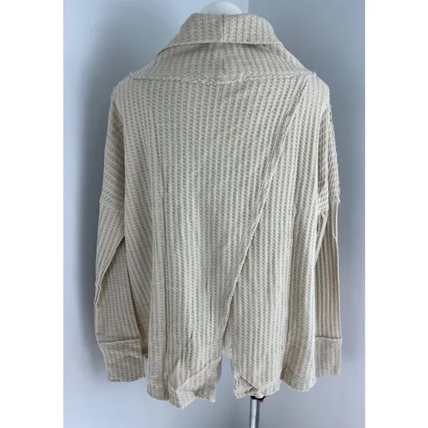 Free People Juicy Long Sleeve Cowl Neck Oversized Draped Tunic Top Stone Cold S - Image 3
