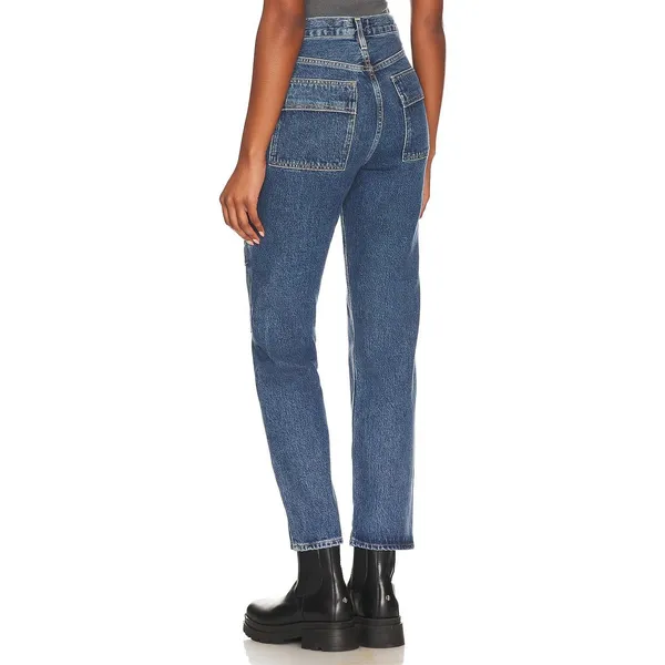Agolde Cooper Cargo Jeans 28 Blue Organic Cotton Relaxed High Waisted Utility - Image 3
