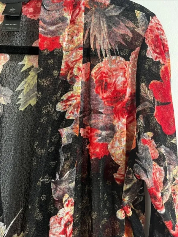 Ali Miles Floral Duster Cardigan Size L - Image 6