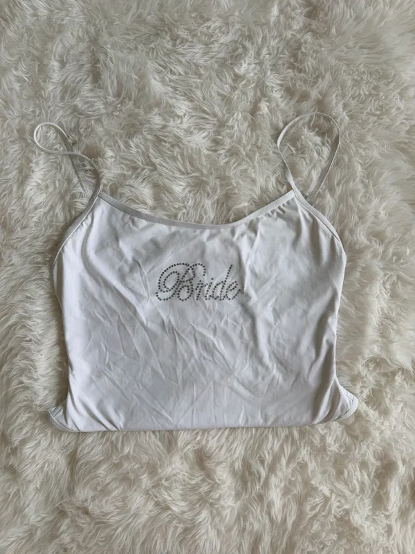Victoria's Secret Bride Rhinestone Bodysuit White - Image 3