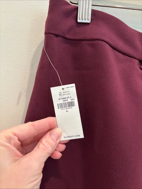 Old Navy Trousers Burgundy Taylor Straight NWT Size Large - Image 5