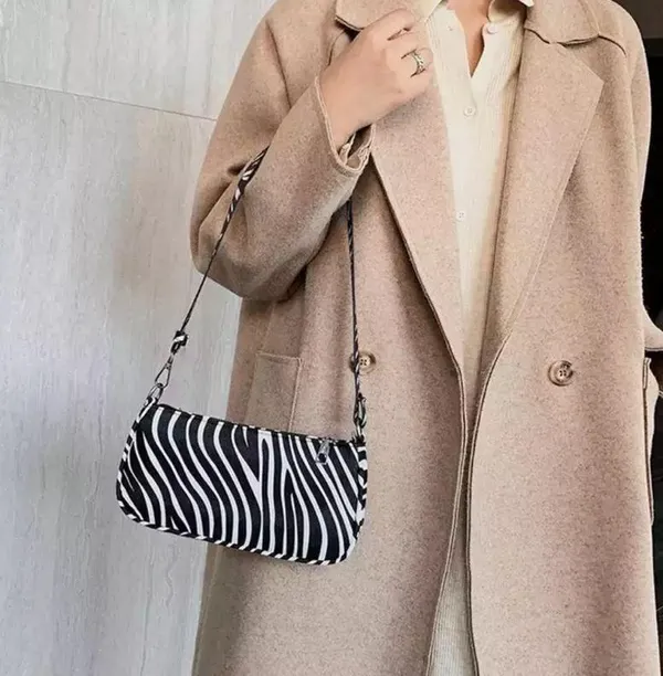 Zebra print leather retro bag - Image 3