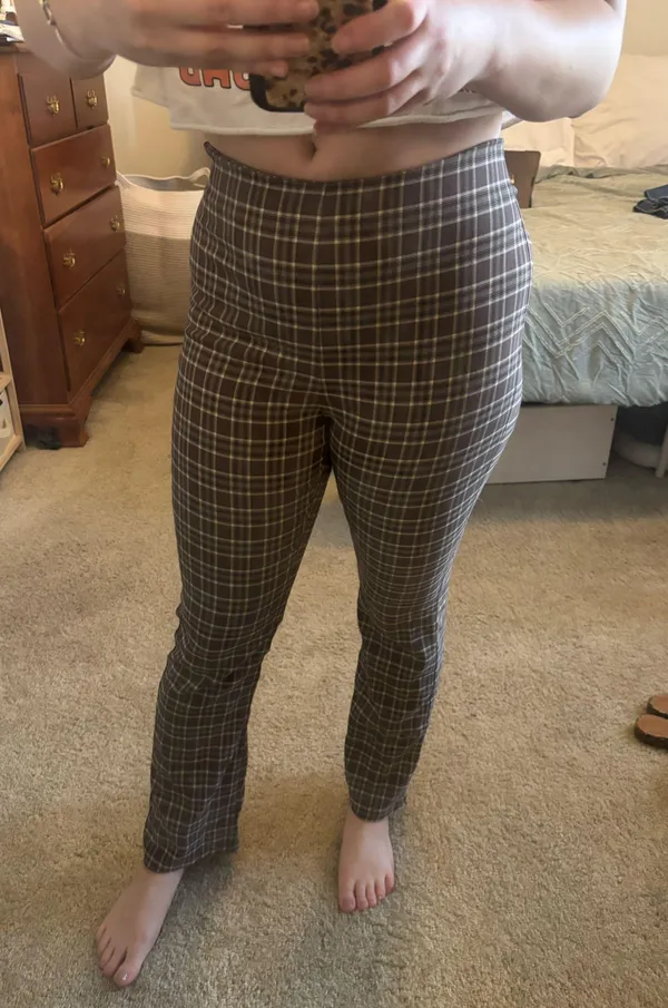 VICI Brown Plaid Flare Pants - Image 2