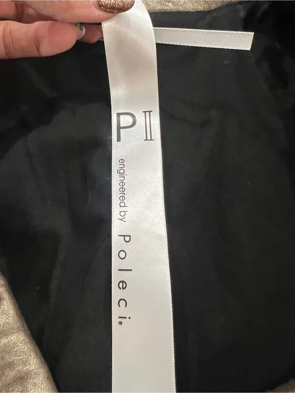 PI Poleci Metallic Bronze Thick Leather Cropped Jacket Small NWOT Tan - Image 4