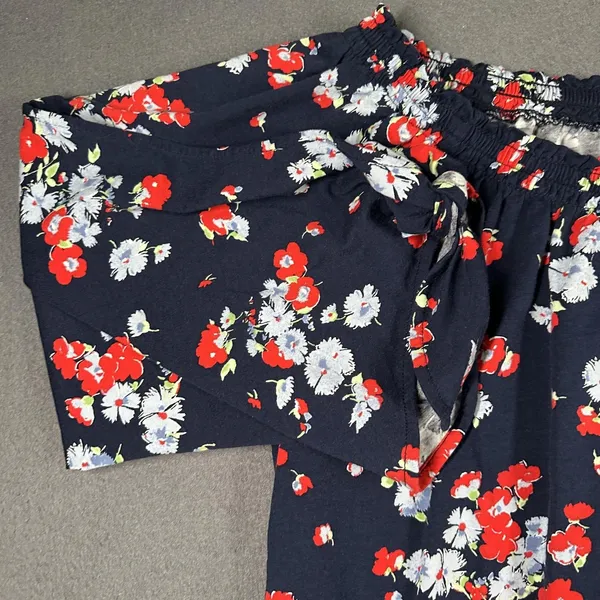 Lauren Ralph‎ Lauren Blouse Womens Large Blue Floral Off Shoulder 3/4 Sleeve - Image 2