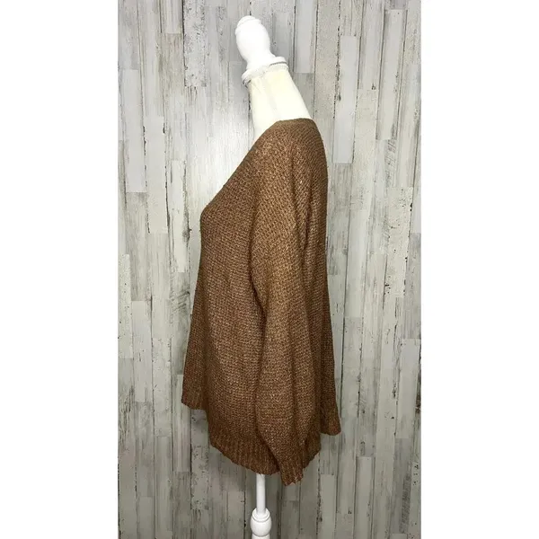 American Eagle Women's Size XS Brown‎ V-Neck Oversized Pullover Sweater - Image 5