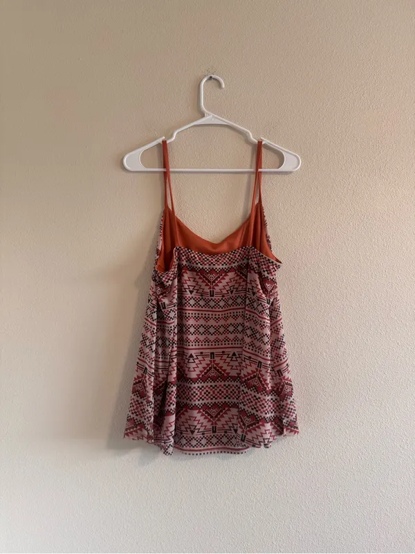 LuLaRoe Pink & Rust Tribal Print Cami - Image 3