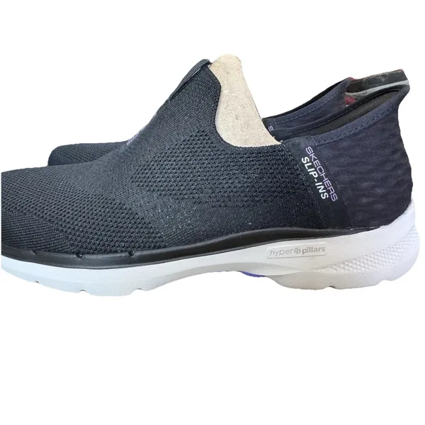 Skechers Slip-Ins Go Walk 6 Fabulous View Women's 9.5 Black Lavender NEW in box - Image 2