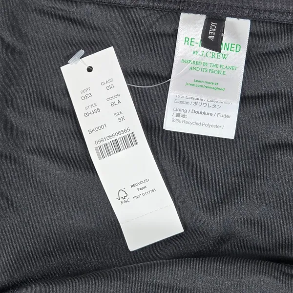 J. Crew Ribbed-trim hipster full-coverage‎ bikini bottom Black 3X NWT - Image 3