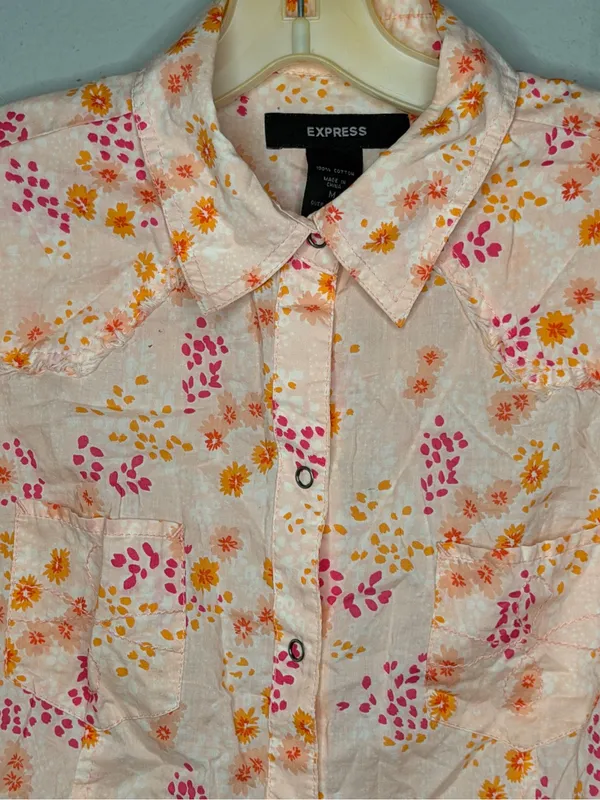 Express Western Cut Floral Shirt - Image 2