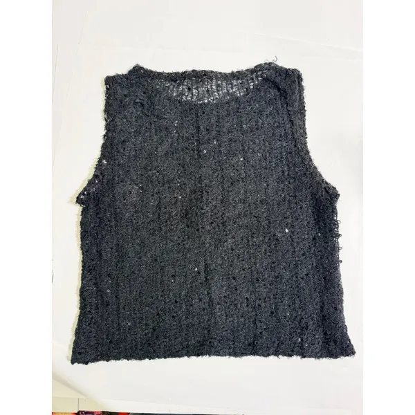 Only Hearts Helena Stuart Sequin Knit Sleeveless Top Black Small - Image 2