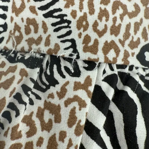 J.Crew Animal Print Novelty Zebra Leopard Long Sleeve Tiered‎ Mini Dress Size XS - Image 16