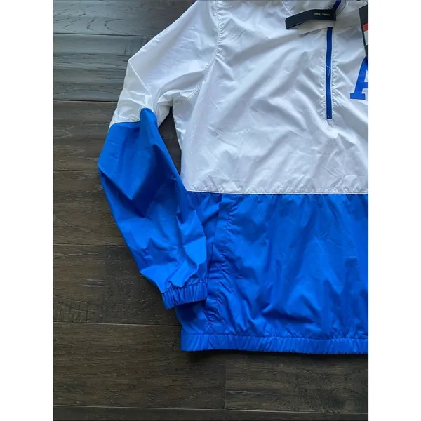 Nike Air Force White and Royal Blue Half-Zip Windbreaker Womens Sz Large - Image 4
