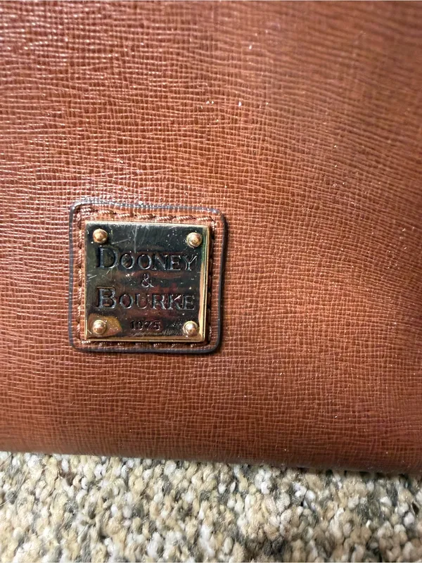 Dooney & Bourke saffiano Brown Leather Drawstring Bucket Bag - Image 2