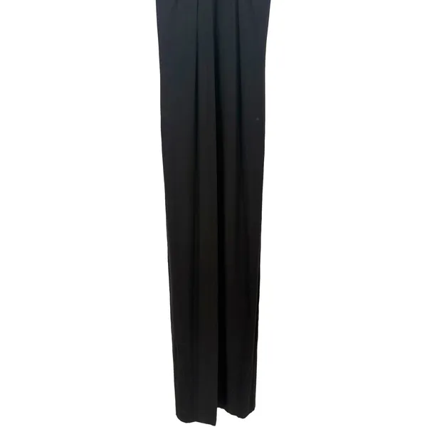 Anatomie Maxi Dress Mesh Panel Sleeveless M Black Italian Luxury Travel Slit - Image 5