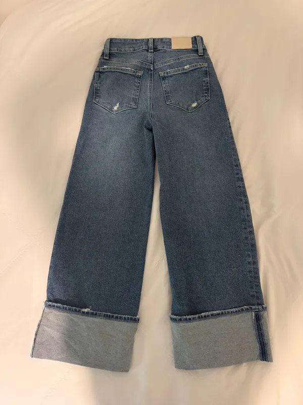 PAIGE Wide Leg Cuffed Jeans - Image 5