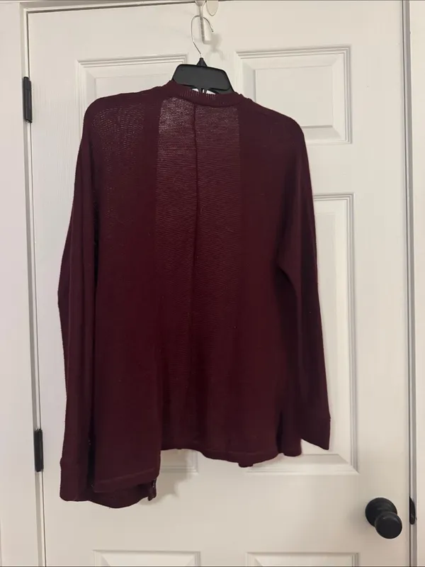 American Eagle Outfitters Burgundy Cardigan with Pockets and Button Closure - Image 7