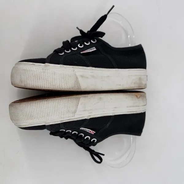 Superga Platform‎ Sneakers Women 39.5 Black Canvas Chunky Streetwear Size 8.5 - Image 5