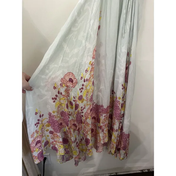 Intimately Free People Blue Floral Embrace It Maxi Dress Open Back S Square Neck - Image 8