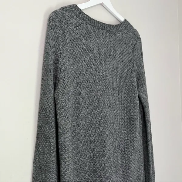 Merona Wool Rabbit Hair Cable Knit Scoop Neck Fisherman Sweater Grey Women’s XL‎ - Image 4